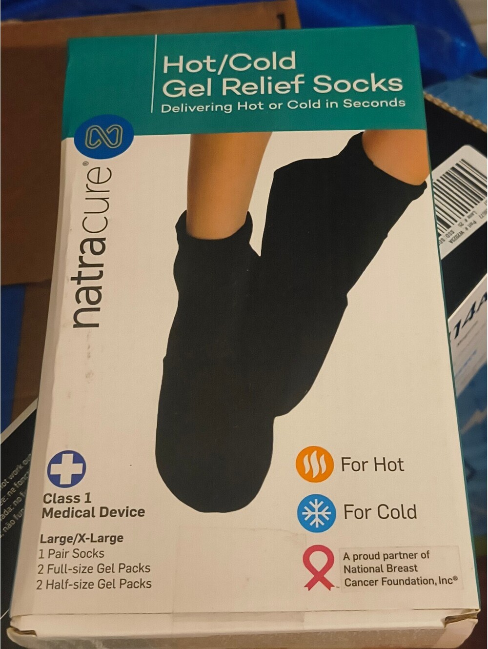 Hot/Cold Gel Relief Socks,  1 medical device designed to provide hot or cold